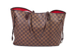 Authentic Louis Vuitton Damier Ebene Coated Canvas Neverfull GM Tote