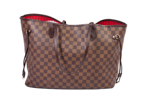 Authentic Louis Vuitton Damier Ebene Coated Canvas Neverfull GM Tote