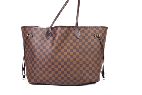 Authentic Louis Vuitton Damier Ebene Coated Canvas Neverfull GM Tote