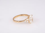 New Oval Cut Lab Grown Diamond 2.72 TCW Snowdrift Sett. Engagement Ring 14k Yellow G old