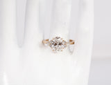 New Oval Cut Lab Grown Diamond 2.72 TCW Snowdrift Sett. Engagement Ring 14k Yellow G old