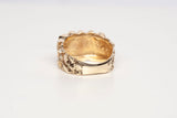 Men's 14k Yellow Gold Diamond Accent Nugget Style Ring Size 8.5