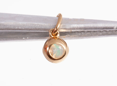 Dainty 14k Yellow Gold Opal Pendant