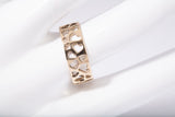 Ladies 14k Yellow Gold Heart Cut Out Wide Band Ring