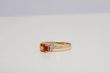 Ladies 14k Yellow Gold Citrine & Diamond Ring