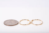 Ladies 14k Yellow Gold Oval Reef Textured Hoop Earrings