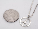 Dainty Sterling Silver .925 Peace Necklace 16"