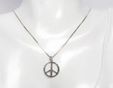 Dainty Sterling Silver .925 Peace Necklace 16"