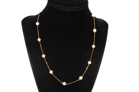 Ladies 18k Yellow Gold Pearl by the Yard 18'' Necklace