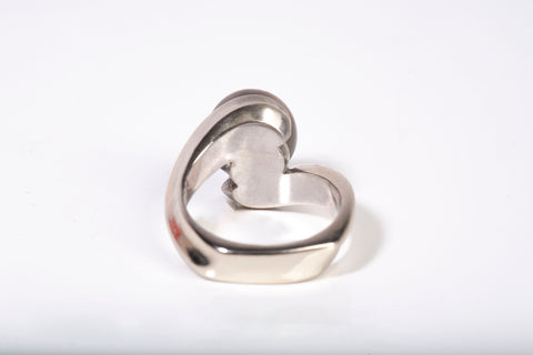 Ladies 14k White Gold Tahitian Pearl Ring Size 6