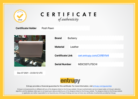 Authentic Burberry Henley Light Pink Grained Leather Wallet on Chain