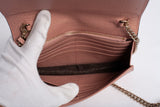 Authentic Pink Gucci GG Interlocking Wallet on Chain Shoulder Bag