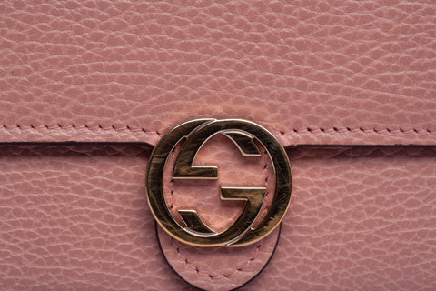 Gucci, Bags, Gucci Red Leather Interlocking G Wallet On Chain