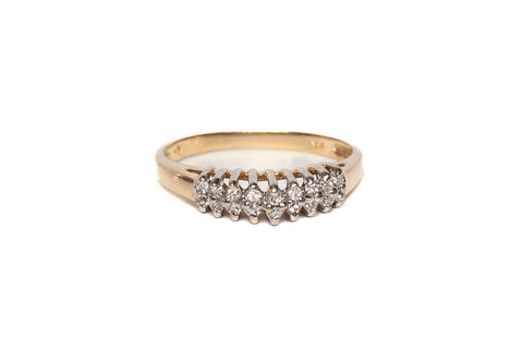 Vintage 14k Two-Tone Pave Diamond Ring .090CTW