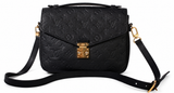Authentic Louis Vuitton Pochette Métis Black Monogram Empreinte Leather