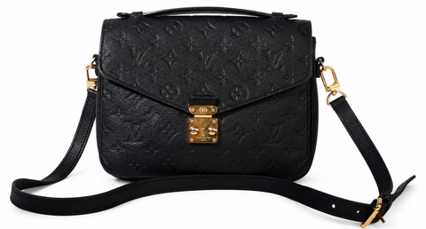 Authentic Louis Vuitton Pochette Métis Black Monogram Empreinte Leather