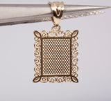 14k Two-Tone Gold Diamond Cut Letter P Filigree Pendant
