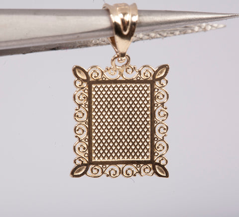 14k Two-Tone Gold Diamond Cut Letter P Filigree Pendant