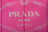 Authentic Pink Prada Canapa Small Logo Tote Bag