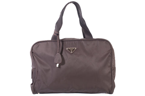 Authentic Prada Vintage Brown Tessuto Nylon Handbag