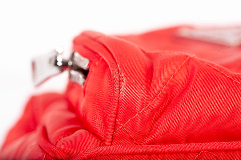 Authentic Ladies Red Prada Quilted Tesstuto Impuntu Mini Backpack