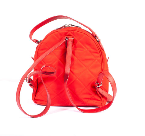 Authentic Ladies Red Prada Quilted Tesstuto Impuntu Mini Backpack