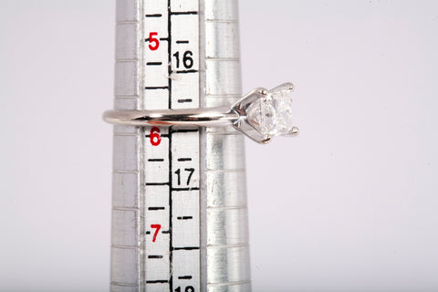 Ladies 14k White 1.03 CT Gold Princess Cut Lab Grown Diamond Engagement Ring