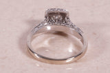 Ladies Halo Mutli Cut 14k White Gold Diamond Engagement Ring 0.49CWT