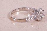 Ladies Halo Mutli Cut 14k White Gold Diamond Engagement Ring 0.98CWT