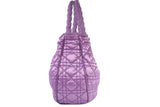 Authentic Christian Dior Light Purple Cannage Quilted Satin Nylon Charming Tote Bag