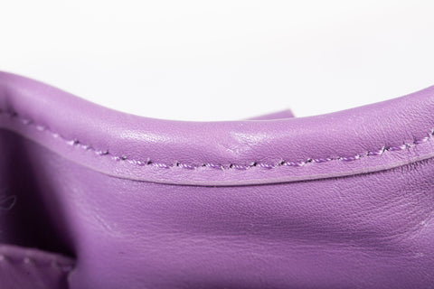 Authentic Christian Dior Light Purple Cannage Quilted Satin Nylon Charming Tote Bag
