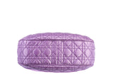 Authentic Christian Dior Light Purple Cannage Quilted Satin Nylon Charming Tote Bag