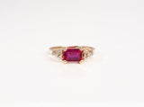 Ruby Diamond Accent 14k Yellow Gold .06 TCW Ring