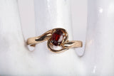 Vintage 14k Yellow Gold Garnet Bypass Ring