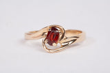 Vintage 14k Yellow Gold Garnet Bypass Ring