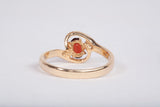 Vintage 14k Yellow Gold Garnet Bypass Ring