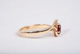 Vintage 14k Yellow Gold Garnet Bypass Ring