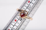 Vintage 14k Yellow Gold Garnet Bypass Ring
