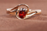 Vintage 14k Yellow Gold Garnet Bypass Ring