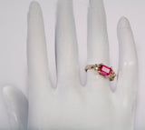Ruby Diamond Accent 14k Yellow Gold .06 TCW Ring