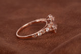 Ladies 10k Rose Gold Pink Morganite with Diamond Accents Engagement Ring