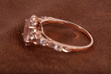 Ladies 10k Rose Gold Pink Morganite with Diamond Accents Engagement Ring