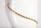 Unisex 14k Yellow Gold Rope Bracelet Size 7"