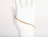 Unisex 14k Yellow Gold Rope Bracelet Size 7"