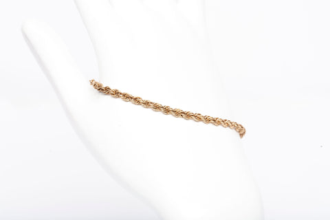 14k Yellow Gold Rope Chain Bracelet