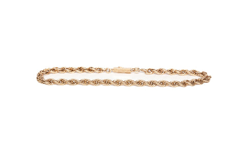 14k Yellow Gold Rope Chain Bracelet