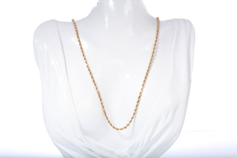 Unisex 14k Yellow Gold Rope Style Chain 22"