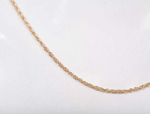Ladies 14k Yellow Gold Dainty Rope Style Chain 22"