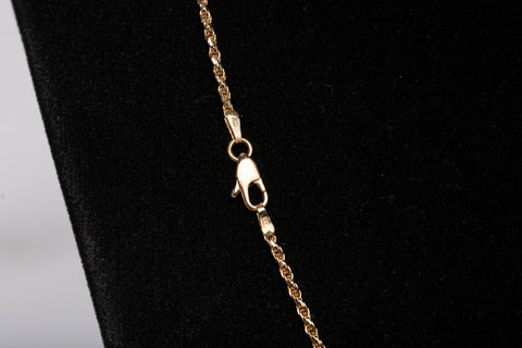 18" Unisex 14k Yellow Gold Rope Style Chain