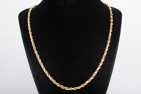 Unisex 10k Yellow Gold Rope Style Chain 22"